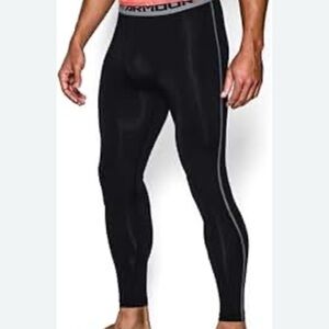 Under Armour Men's Heat Gear Compression Black, Gray Legging Tight Base Layer Sm
